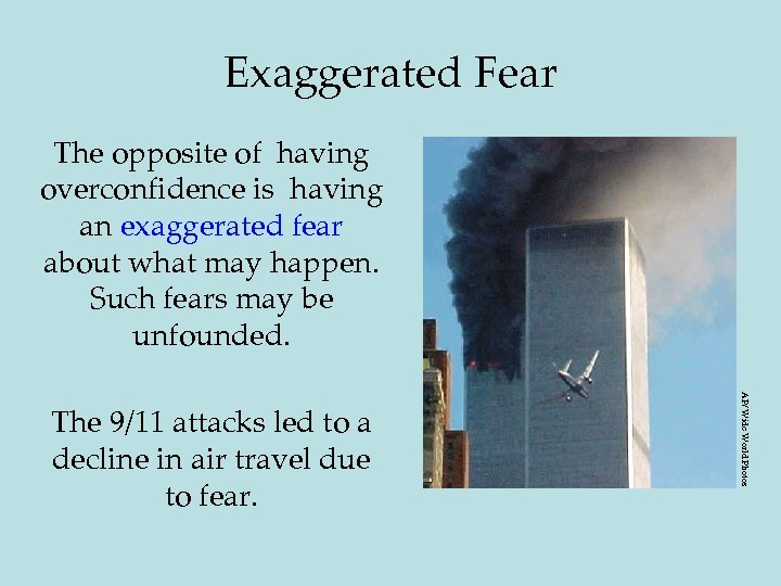 Exaggerated Fear The opposite of having overconfidence is having an exaggerated fear about what