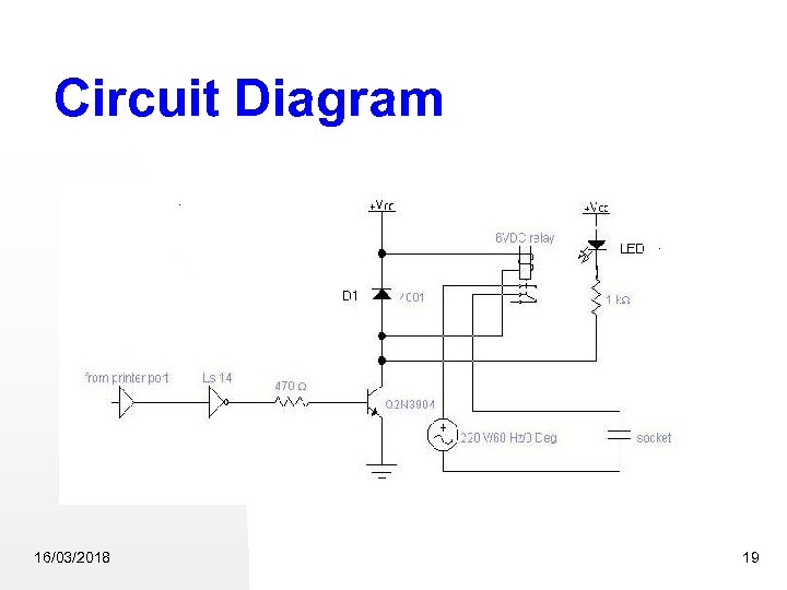 Circuit Diagram 16/03/2018 19 