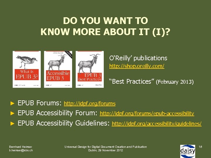 DO YOU WANT TO KN 0 W MORE ABOUT IT (I)? O‘Reilly’ publications http: