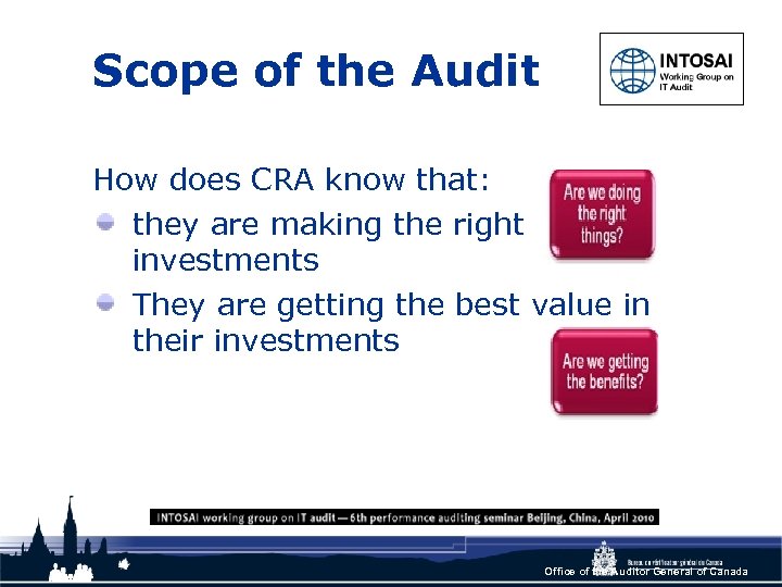 Scope of the Audit How does CRA know that: they are making the right