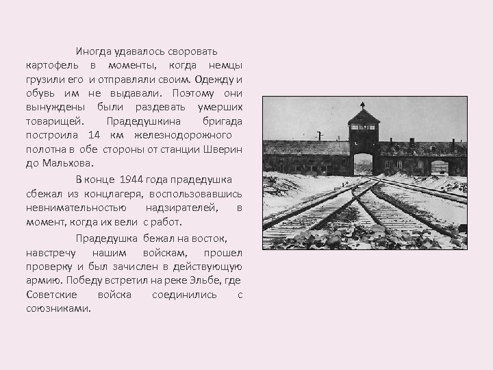 Иногда удавалось своровать картофель в моменты, когда немцы грузили его и отправляли своим. Одежду