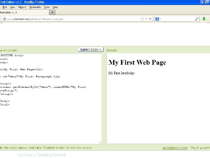 Sample Javascript SS Hammond Sanitary District 