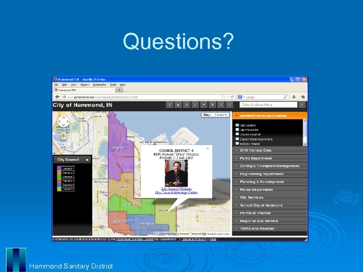 Questions? Hammond Sanitary District 