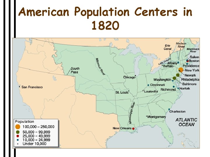 American Population Centers in 1820 