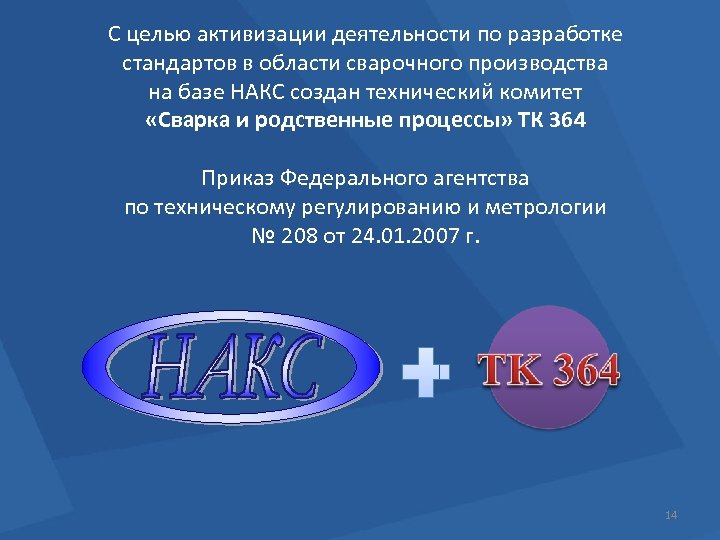 С целью активизации деятельности по разработке стандартов в области сварочного производства на базе НАКС