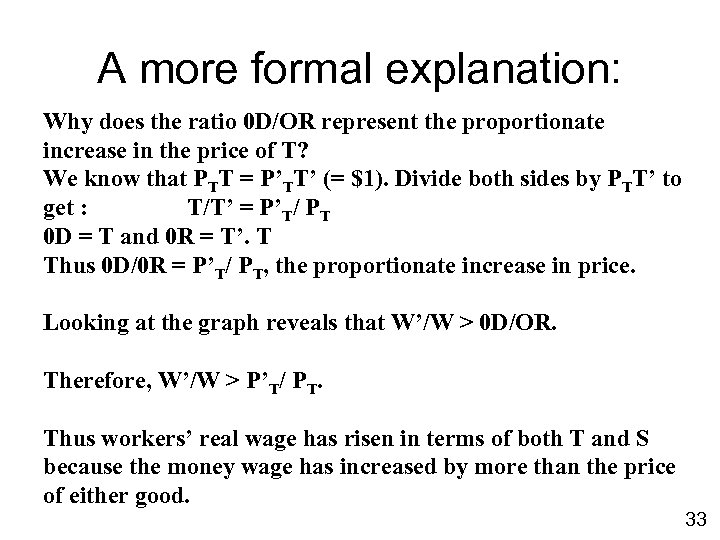 A more formal explanation: Why does the ratio 0 D/OR represent the proportionate increase