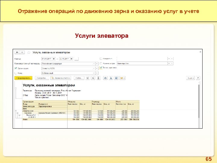 1 С: ERP Зерно. Отражение операций по движению зерна и оказанию услуг в учете