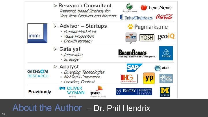 52 About the Author – Dr. Phil Hendrix 