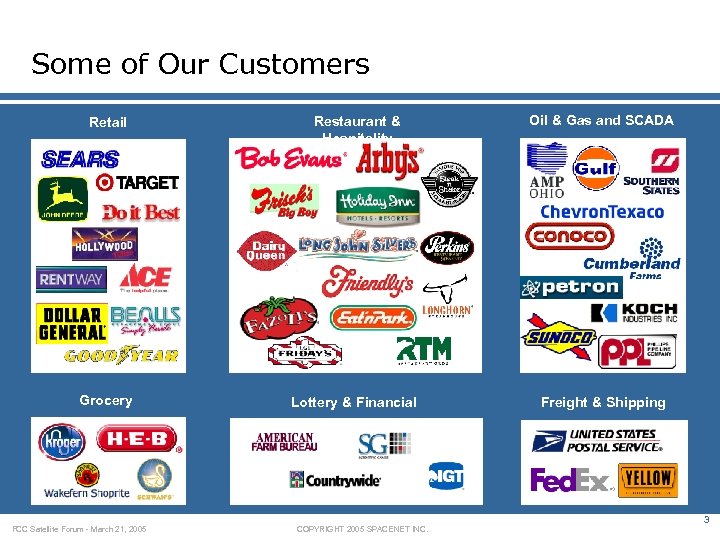 Some of Our Customers Retail Restaurant & Hospitality Oil & Gas and SCADA Grocery