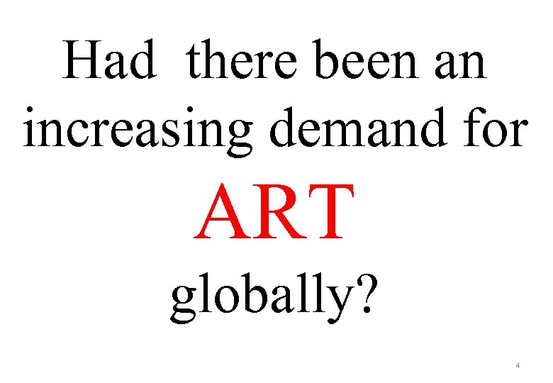 Had there been an increasing demand for ART globally? 4 