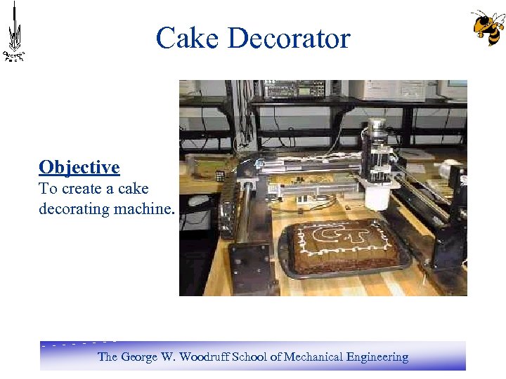 Cake Decorator Objective To create a cake decorating machine. The George W. Woodruff School