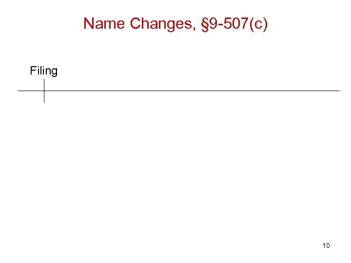 Name Changes, § 9 -507(c) Filing 10 