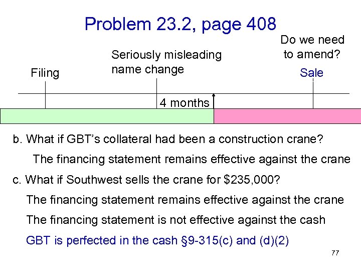 Problem 23. 2, page 408 Filing Seriously misleading name change Do we need to