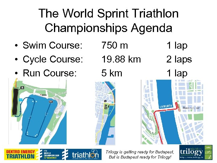The World Sprint Triathlon Championships Agenda • Swim Course: • Cycle Course: • Run