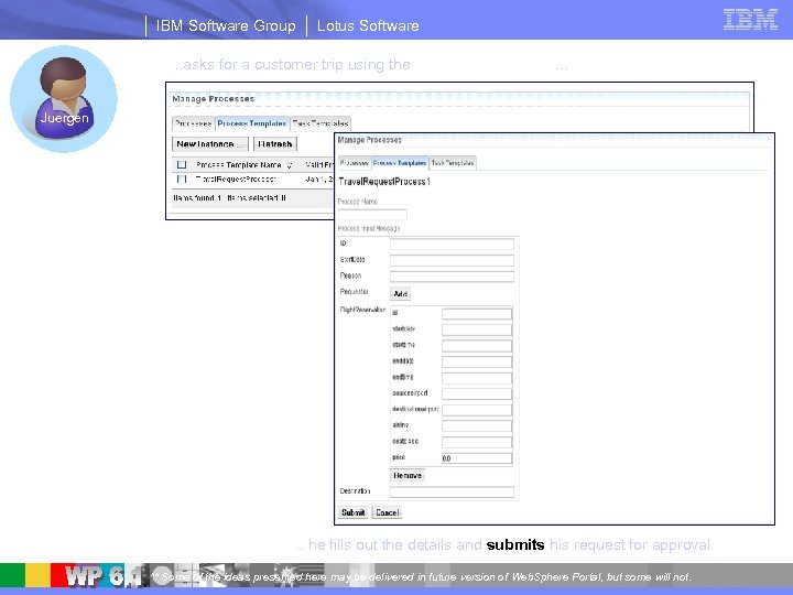 IBM Software Group Lotus Software . . asks for a customer trip using the