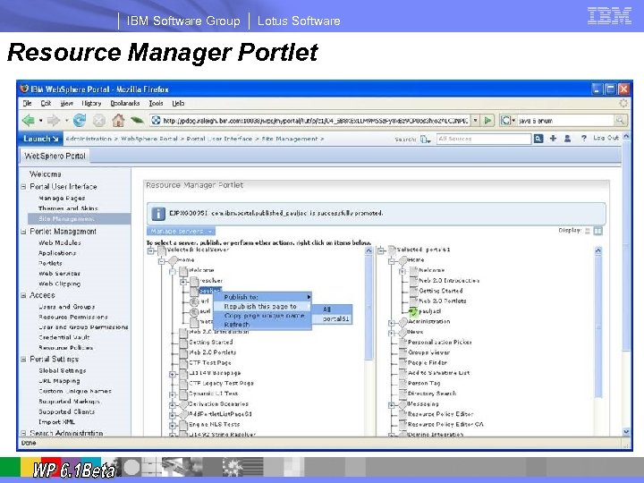 IBM Software Group Lotus Software Resource Manager Portlet 