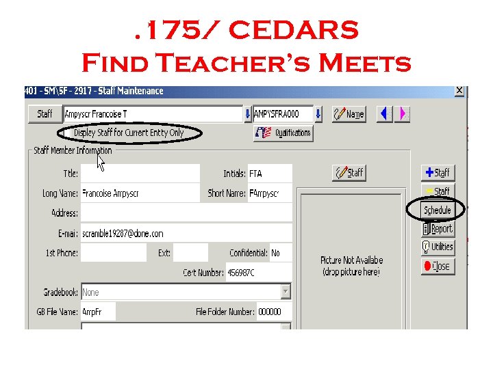 . 175/ CEDARS Find Teacher’s Meets 