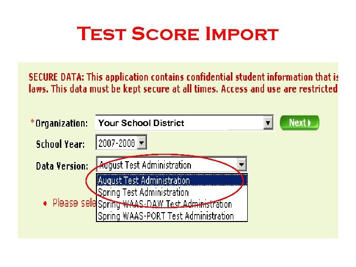 Test Score Import Your School District 