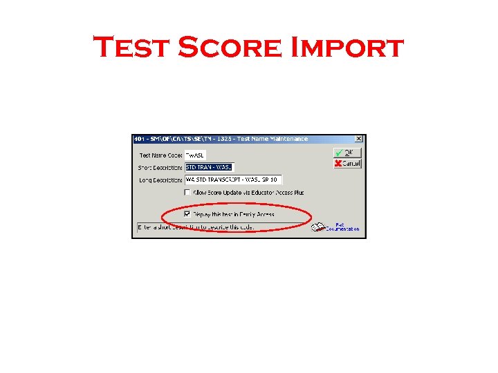 Test Score Import 