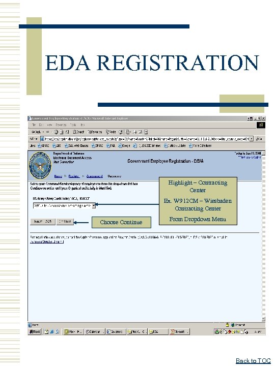 EDA REGISTRATION Highlight – Contracting Center Ex. W 912 CM – Wiesbaden Contracting Center