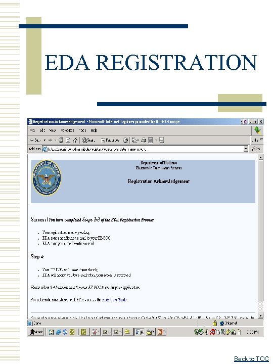 EDA REGISTRATION Back to TOC 