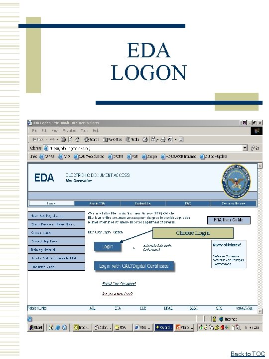 EDA LOGON Choose Login Back to TOC 