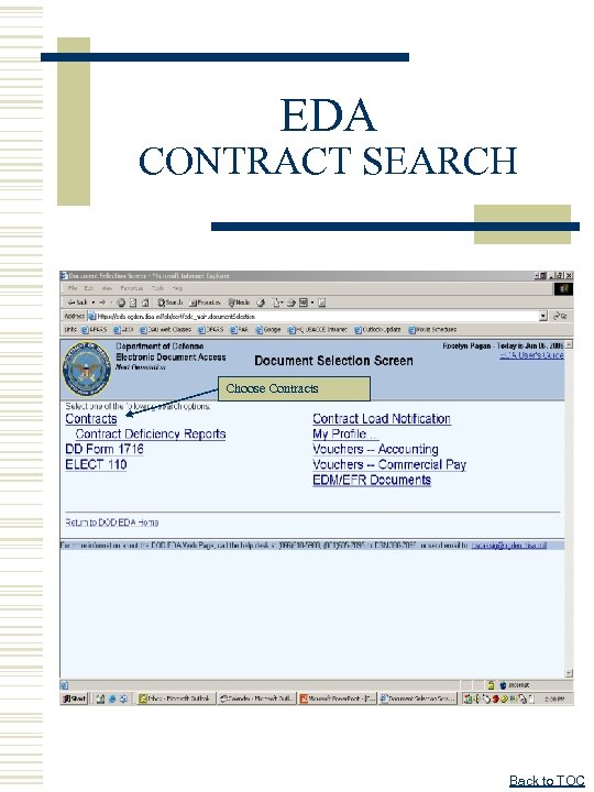 EDA CONTRACT SEARCH Choose Contracts Back to TOC 