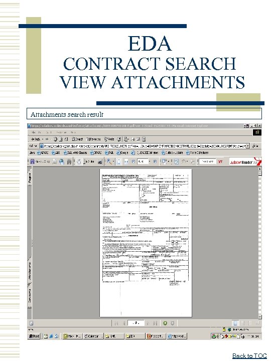 EDA CONTRACT SEARCH VIEW ATTACHMENTS Attachments search result Back to TOC 