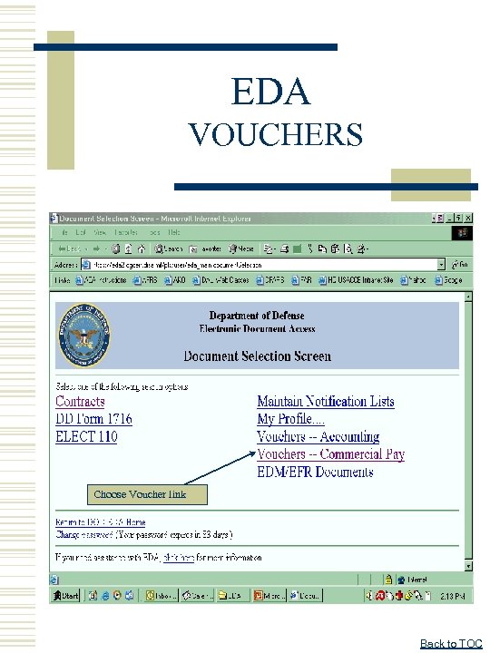 EDA VOUCHERS Choose Voucher link Back to TOC 