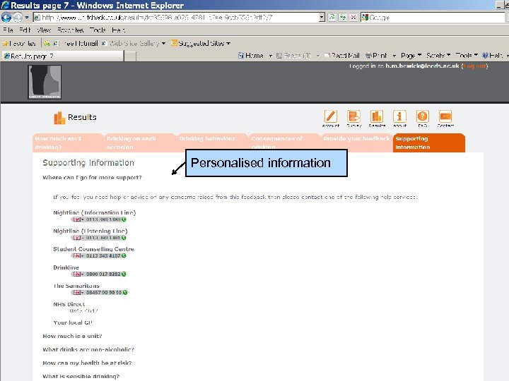 Personalised information 