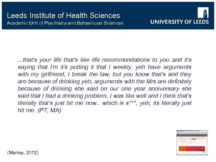Leeds Institute of Health Sciences Academic Unit of Psychiatry and Behavioural Sciences . .