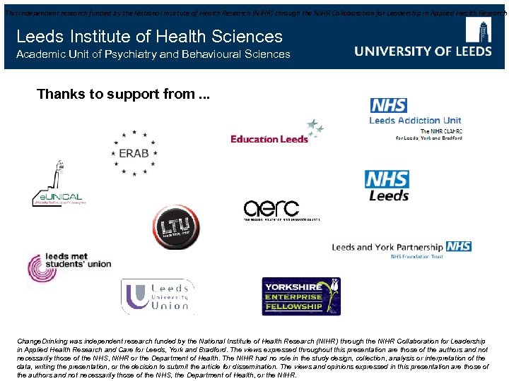 This independent research funded by the National Institute of Health Research (NIHR) through the