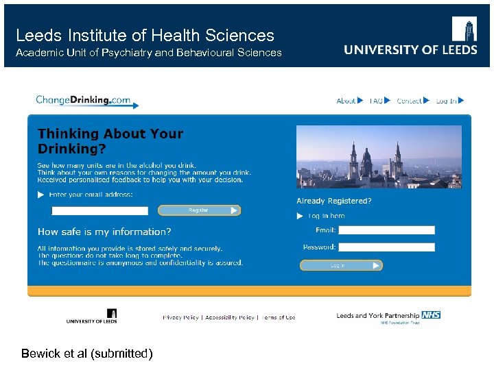 Leeds Institute of Health Sciences Academic Unit of Psychiatry and Behavioural Sciences Bewick et