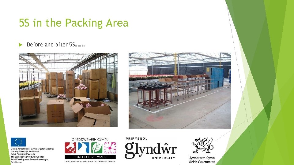 5 S in the Packing Area Before and after 5 S……. 9 