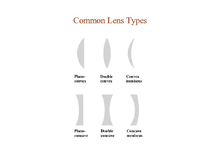 Common Lens Types 