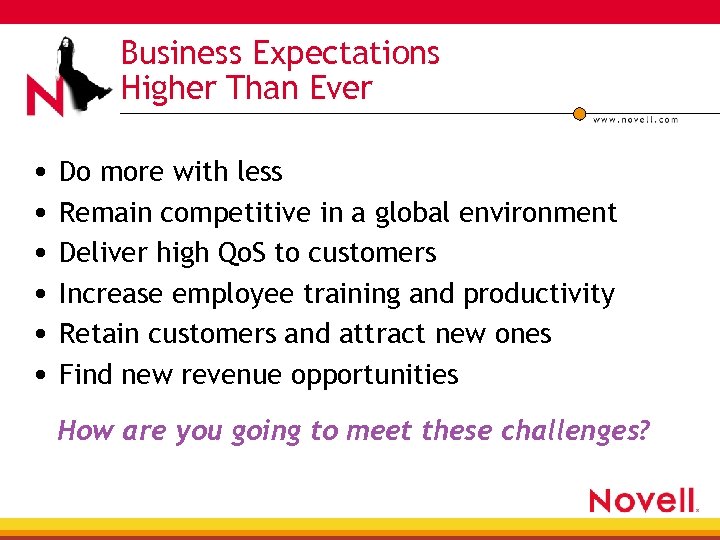 Business Expectations Higher Than Ever • Do more with less • Remain competitive in