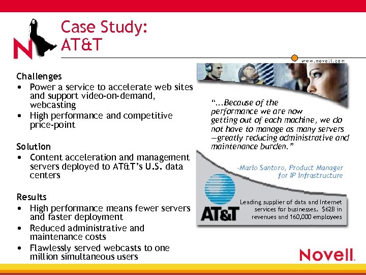 Case Study: AT&T Challenges • Power a service to accelerate web sites and support