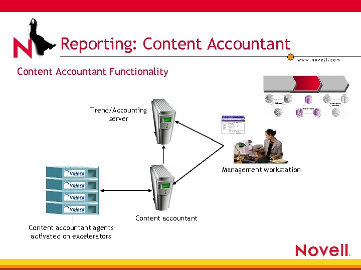 Reporting: Content Accountant Functionality Trend/Accounting server Management workstation Content accountant agents activated on excelerators