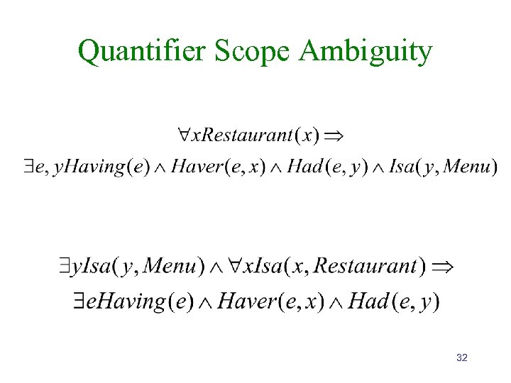 Quantifier Scope Ambiguity 32 