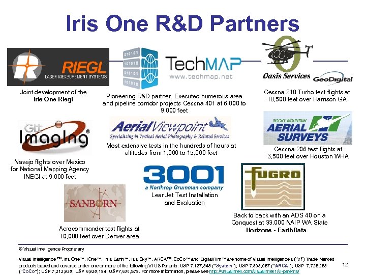 Iris One R&D Partners Joint development of the Iris One Riegl Pioneering R&D partner.