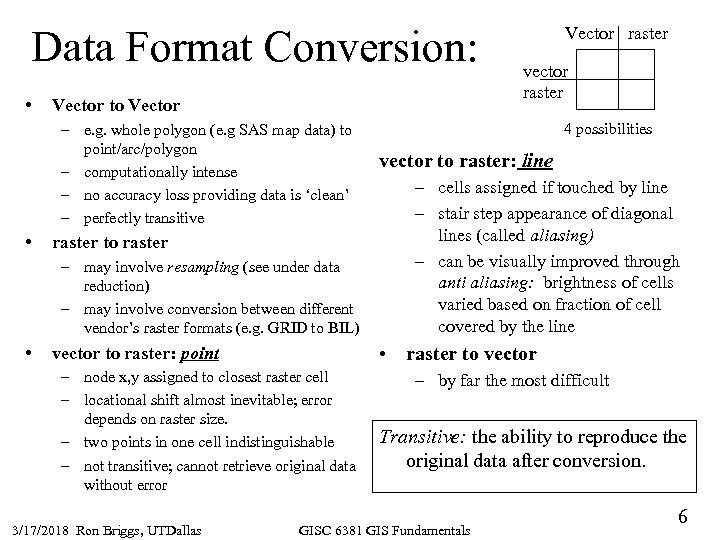 Data Format Conversion: • Vector to Vector – e. g. whole polygon (e. g