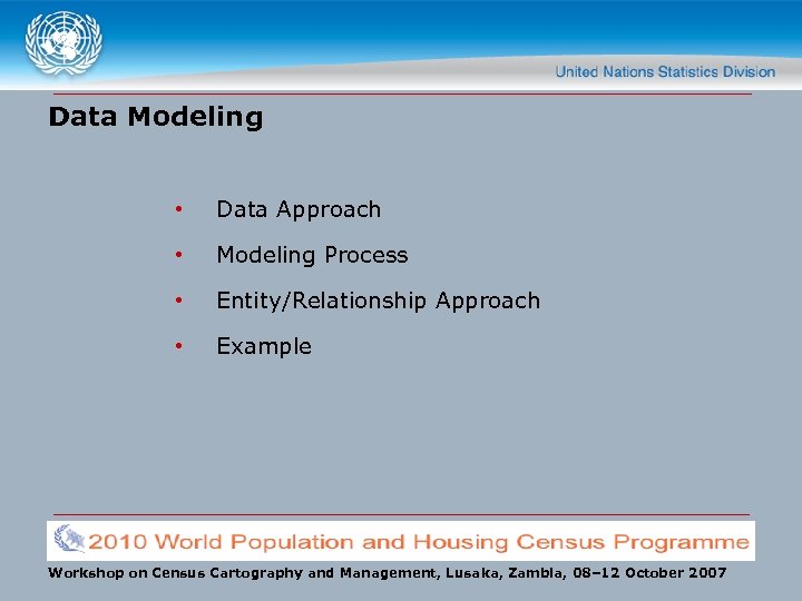 Data Modeling • Data Approach • Modeling Process • Entity/Relationship Approach • Example Workshop