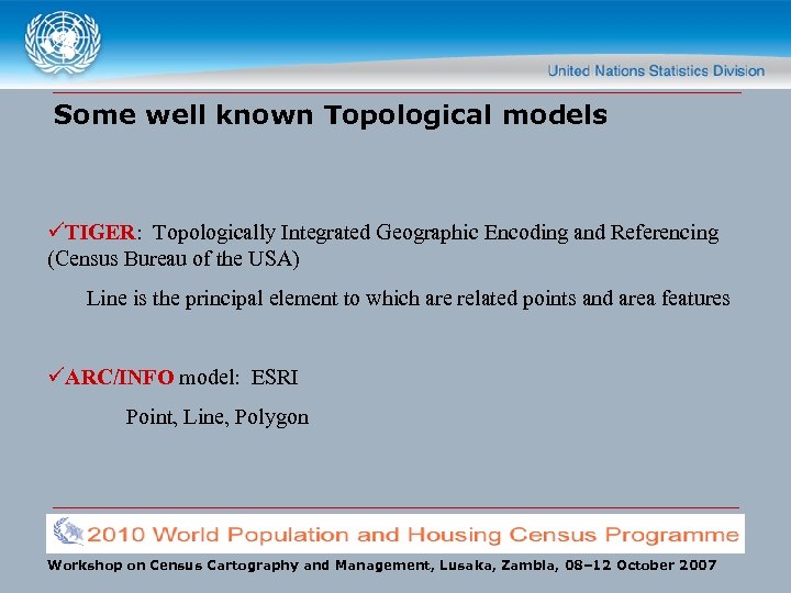 Some well known Topological models üTIGER: Topologically Integrated Geographic Encoding and Referencing (Census Bureau