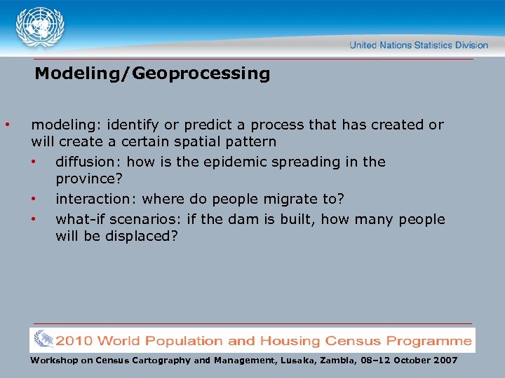 Modeling/Geoprocessing • modeling: identify or predict a process that has created or will create