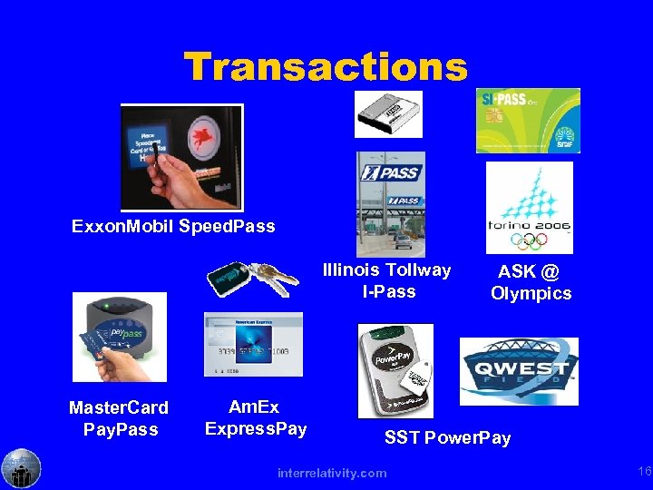 Transactions Exxon. Mobil Speed. Pass Illinois Tollway I-Pass Master. Card Pay. Pass Am. Ex