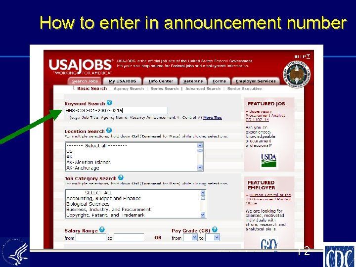 How to enter in announcement number 12 