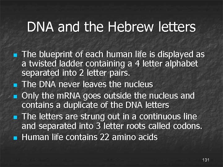 DNA and the Hebrew letters n n n The blueprint of each human life