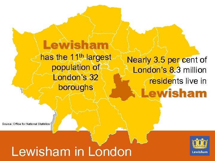 Lewisham has the 11 th largest population of London’s 32 boroughs Southwark Nearly 3.