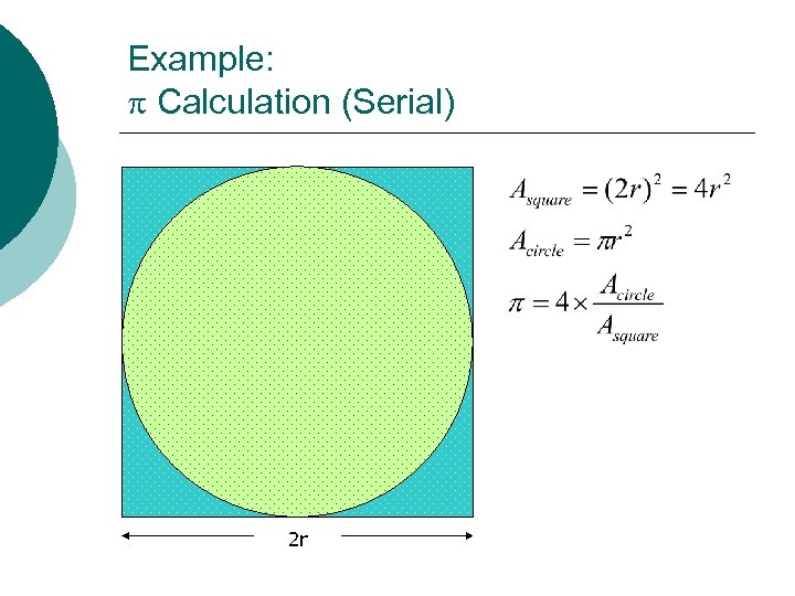 Example: Calculation (Serial) 2 r 