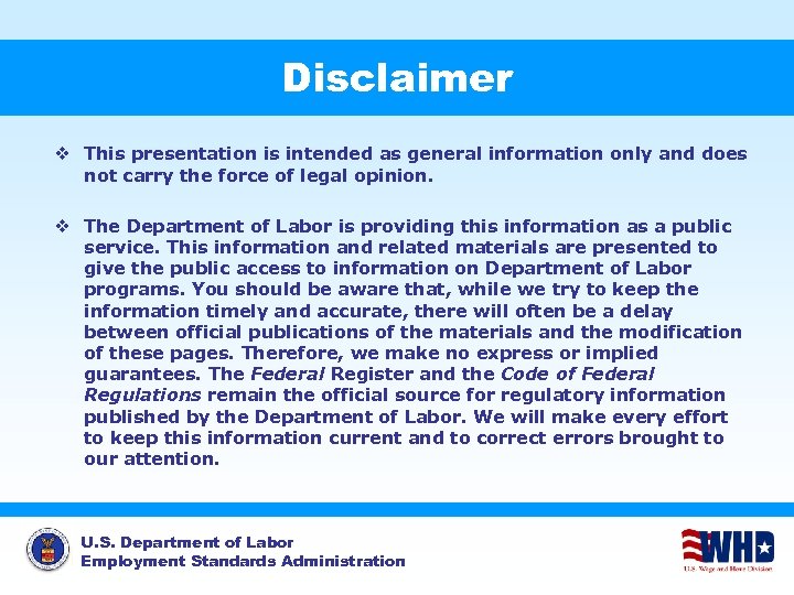 Disclaimer v This presentation is intended as general information only and does not carry